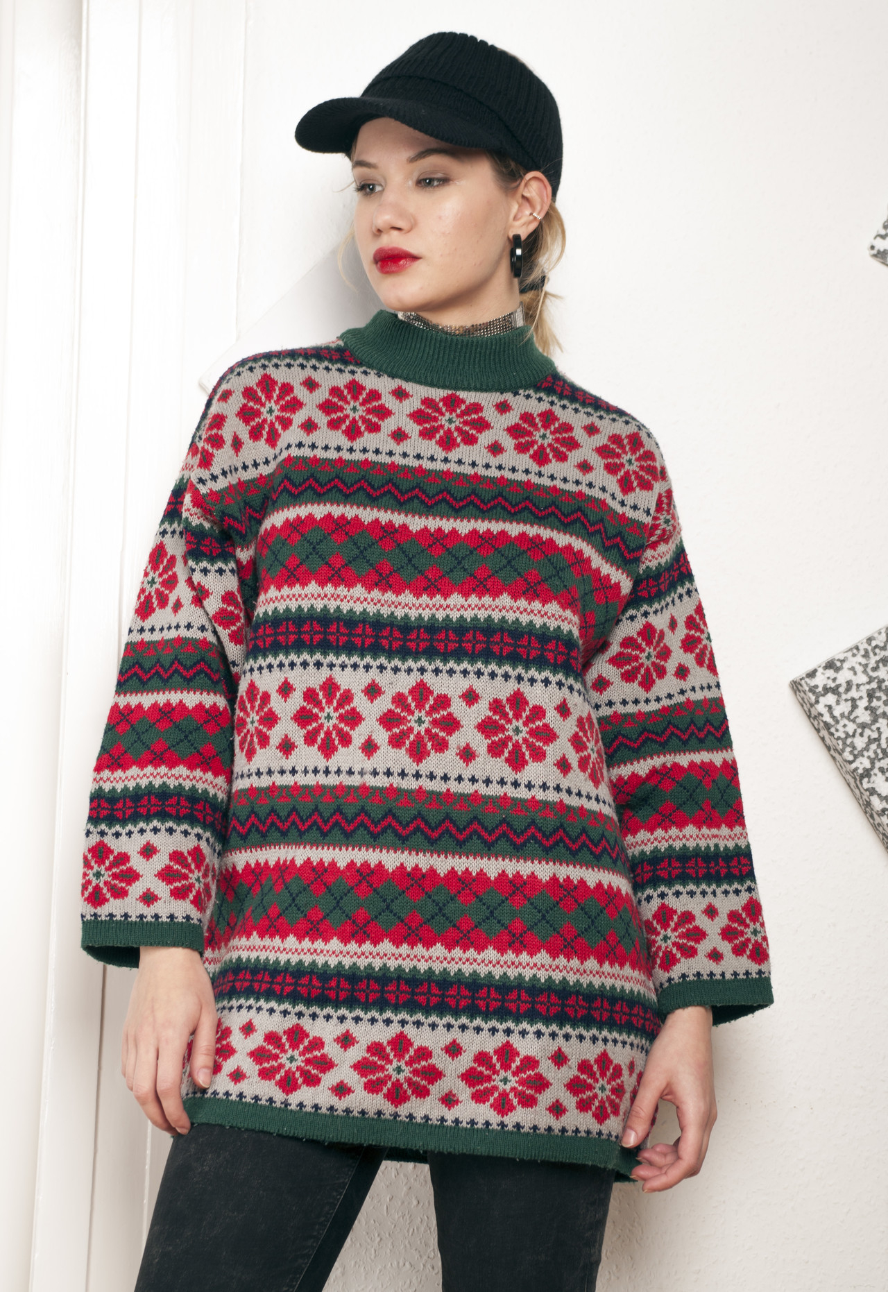 Retro Christmas Jumper Knitting Patterns Knit Xmas Jumper 90s Vintage Sweater