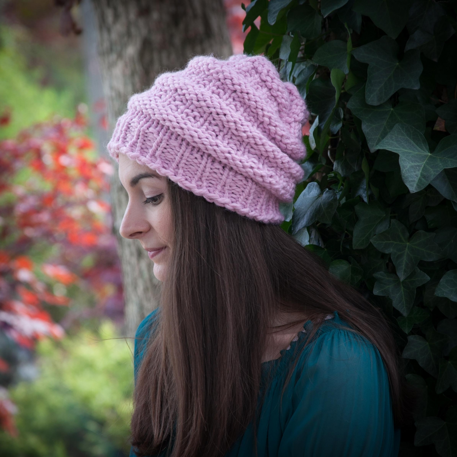 Round Loom Knitting Patterns Download Loom Knit Hat Pattern Slouch Hat Beanie Textured Bulky Chunky Knit Hat Pdf Pattern Download