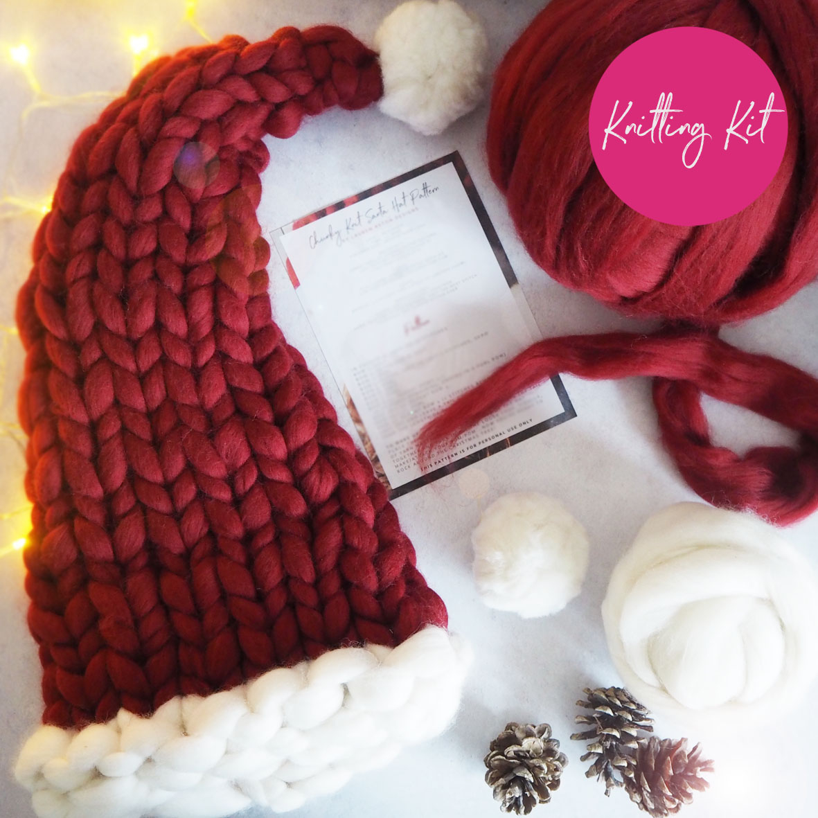 Santa Hat Knitting Pattern Santa Hat Kit Lauren Aston Designs