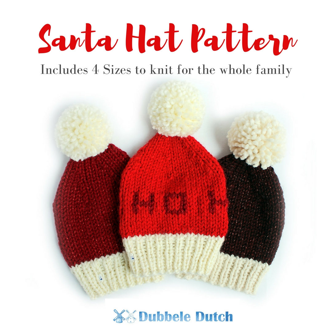 Santa Hat Knitting Pattern Santa Hat Knitting Pattern Modern Chunky Slouch Hat Knitting Pattern Digital Download Designed And Published Dubbele Dutch Crafts
