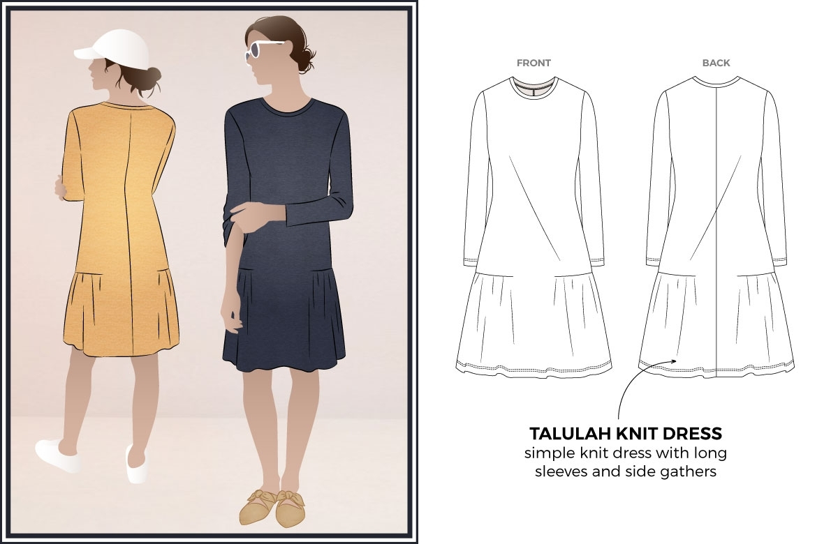 Simple Knit Dress Pattern Talulah Knit Dress Sewing Pattern Dress Sewing Patterns Style Arc