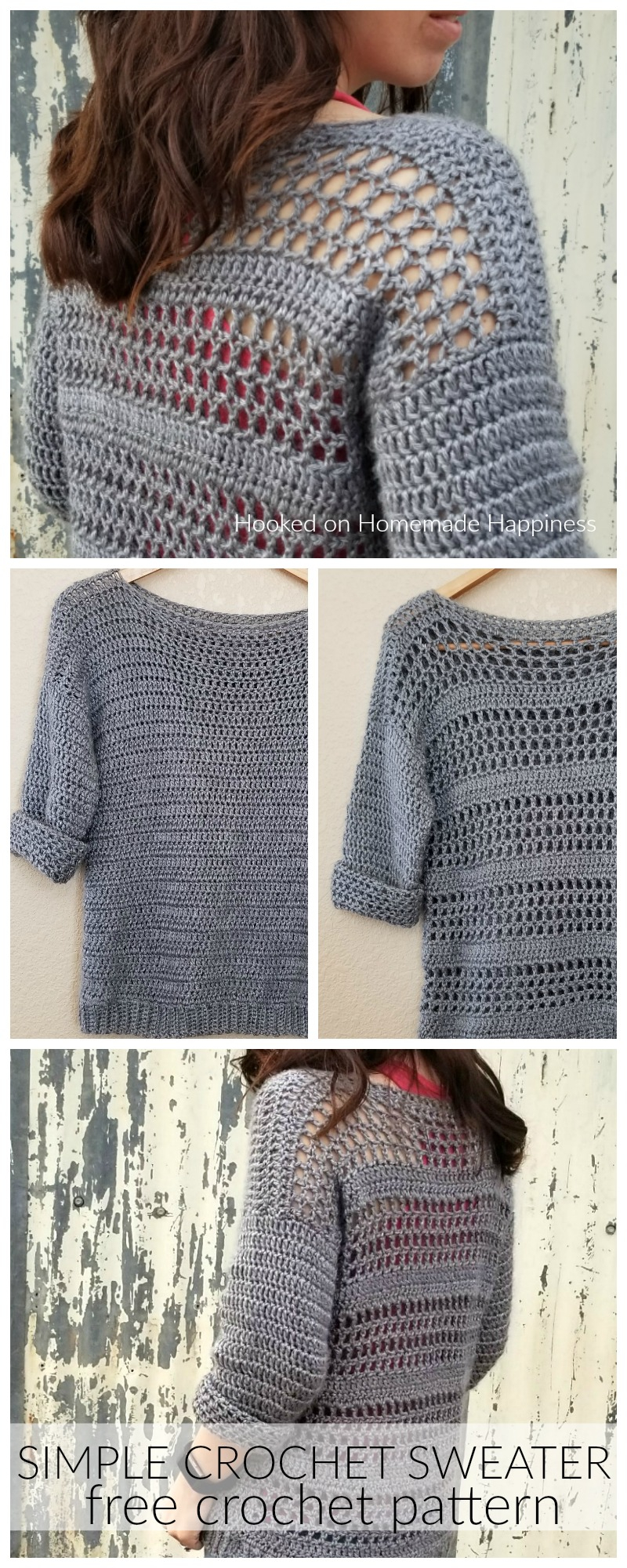 Simple Knit Sweater Pattern Free Simple Crochet Sweater Pattern Hooked On Homemade Happiness