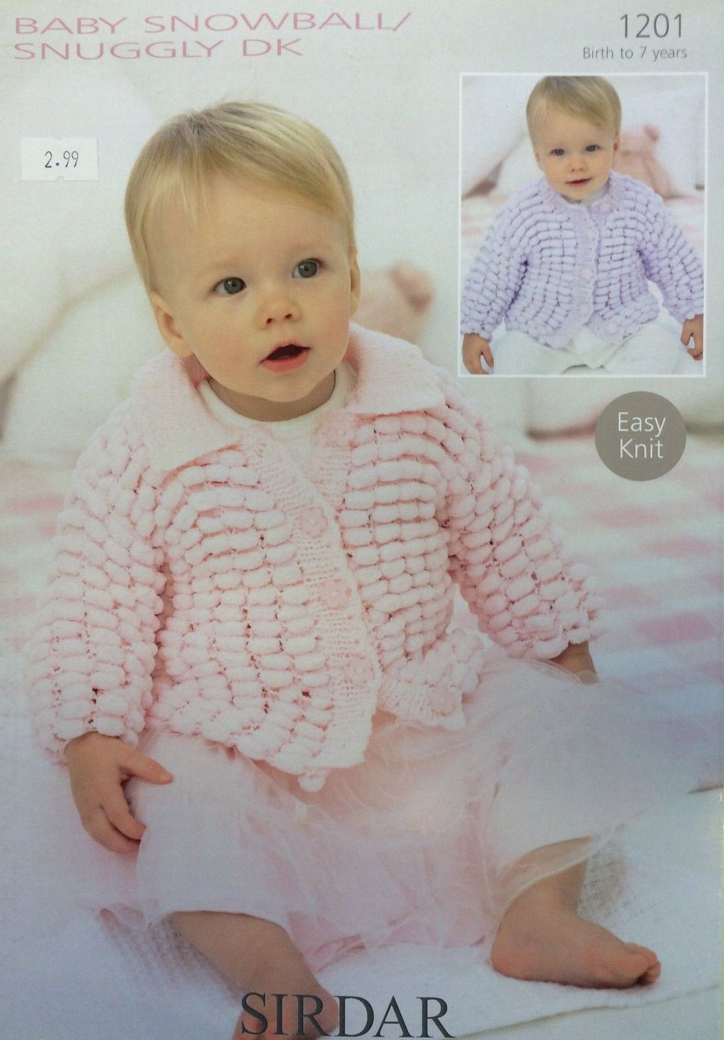 Sirdar Baby Knitting Patterns 1201 Sirdar Snuggly Ba Snowball Snuggly Dk Cardigan Knitting Pattern To Fit 0 To 7 Years