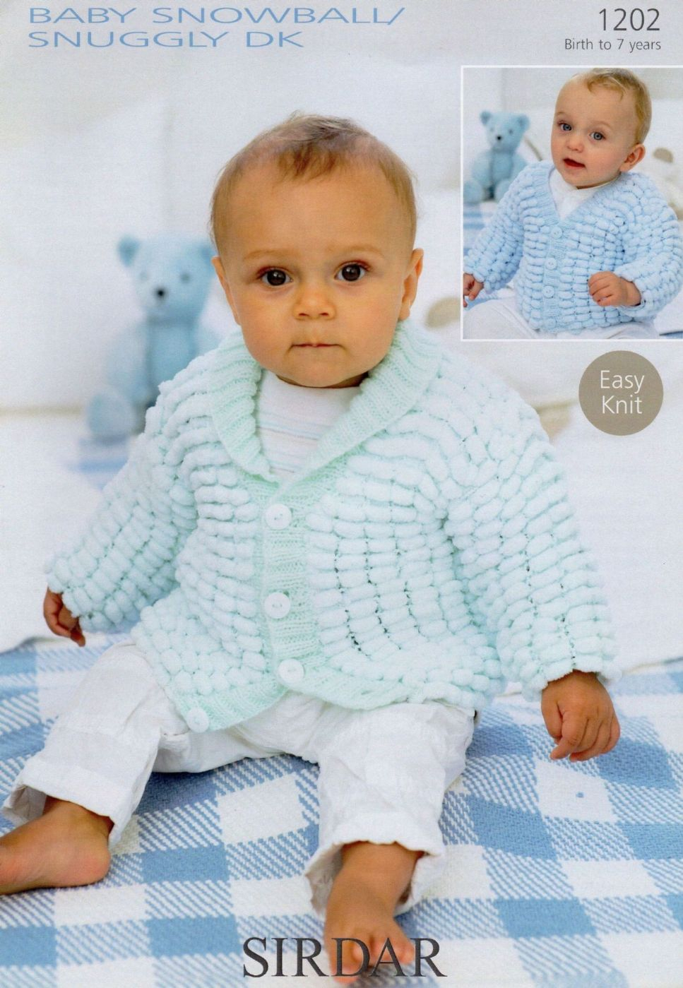 Sirdar Baby Knitting Patterns 1202 Sirdar Ba Snowball Snuggly Dk Cardigan Knitting Pattern To Fit 0 To 7 Yrs
