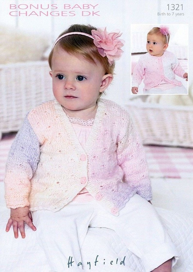 Sirdar Baby Knitting Patterns Knitting Pattern Sirdar Ba Changes Dk Ba Knitting Pattern 1321 Dk Pattern To Fit 0 9 Months To 6 7 Years Round Or V Neck Cardigan