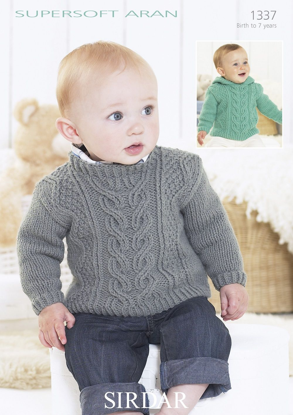 Sirdar Baby Knitting Patterns Sirdar Babieschildrens Sweaters Knitting Pattern In Supersoft Aran 1337p Pdf