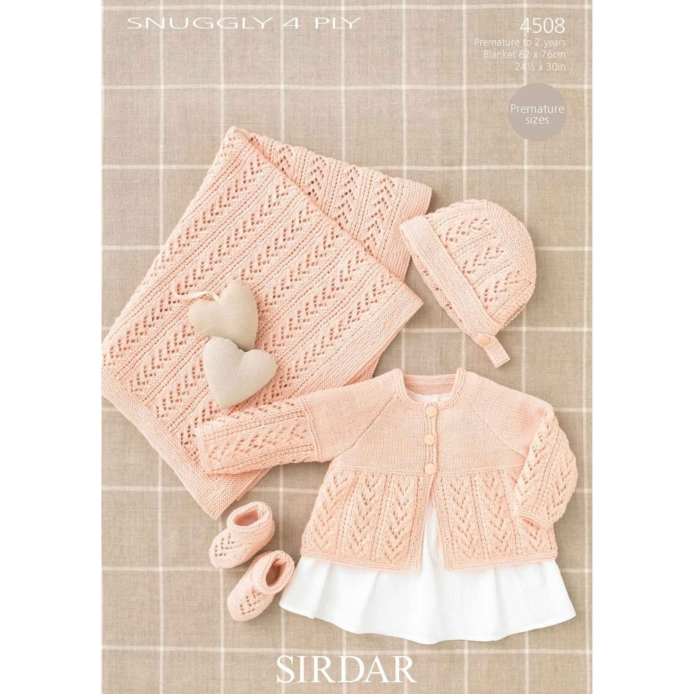 Sirdar Baby Knitting Patterns Snuggly 4 Ply Knitting Pattern 4508