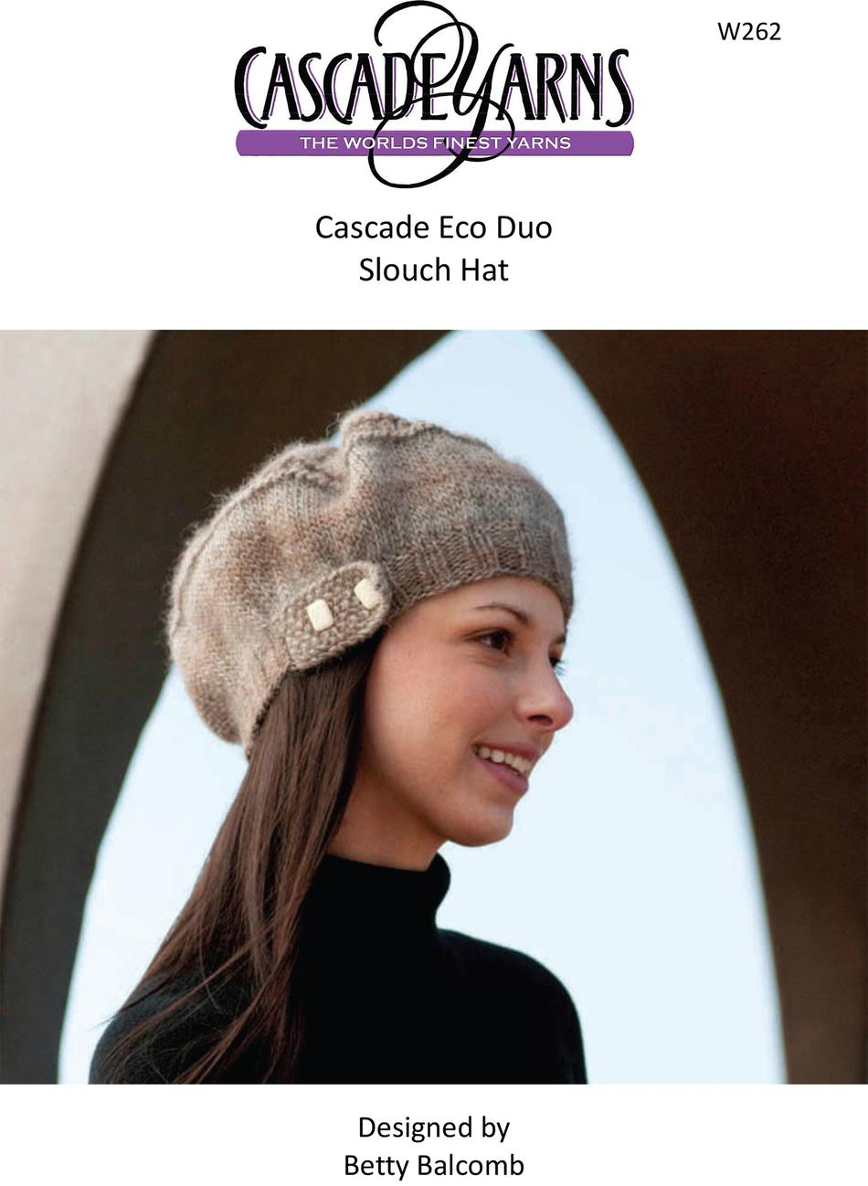 Slouch Hat Pattern Knit Cascade Eco Duo Slouch Hat Pattern Knitting Pattern Halcyon Yarn