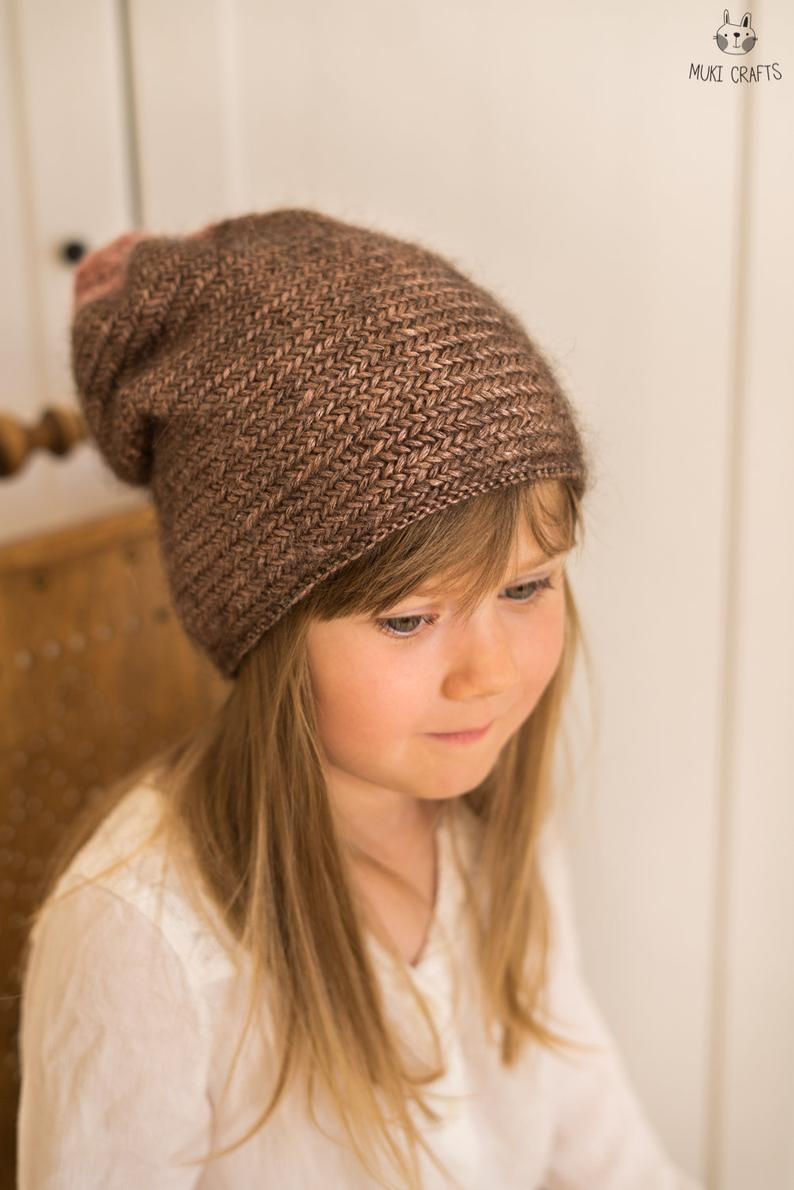 Slouch Hat Pattern Knit Knitting Pattern Herringbone Slouch Hat Abigail Toddler Child Woman Sizes