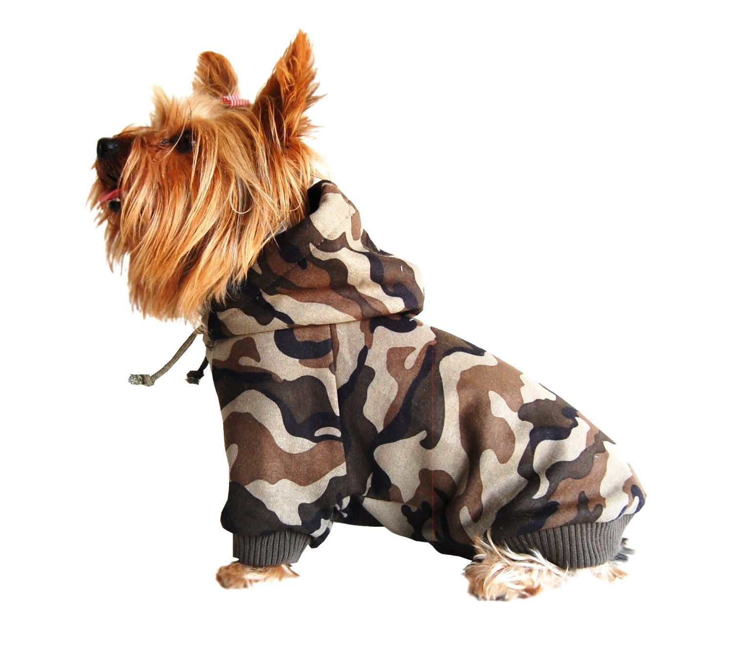 Small Dog Coat Knitting Pattern Free Camouflage Drawstring Pet Hoodie