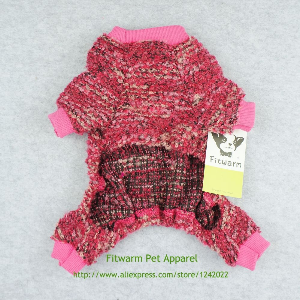 Small Dog Coat Knitting Pattern Free Us 1399 Fitwarm Woolen Knitted Dog Clothes Pajamas Pet Coats Pjs Jumpsuits Pink Free Shipping Xs Small Medium Large Chihuahua Yorkie In Dog Coats