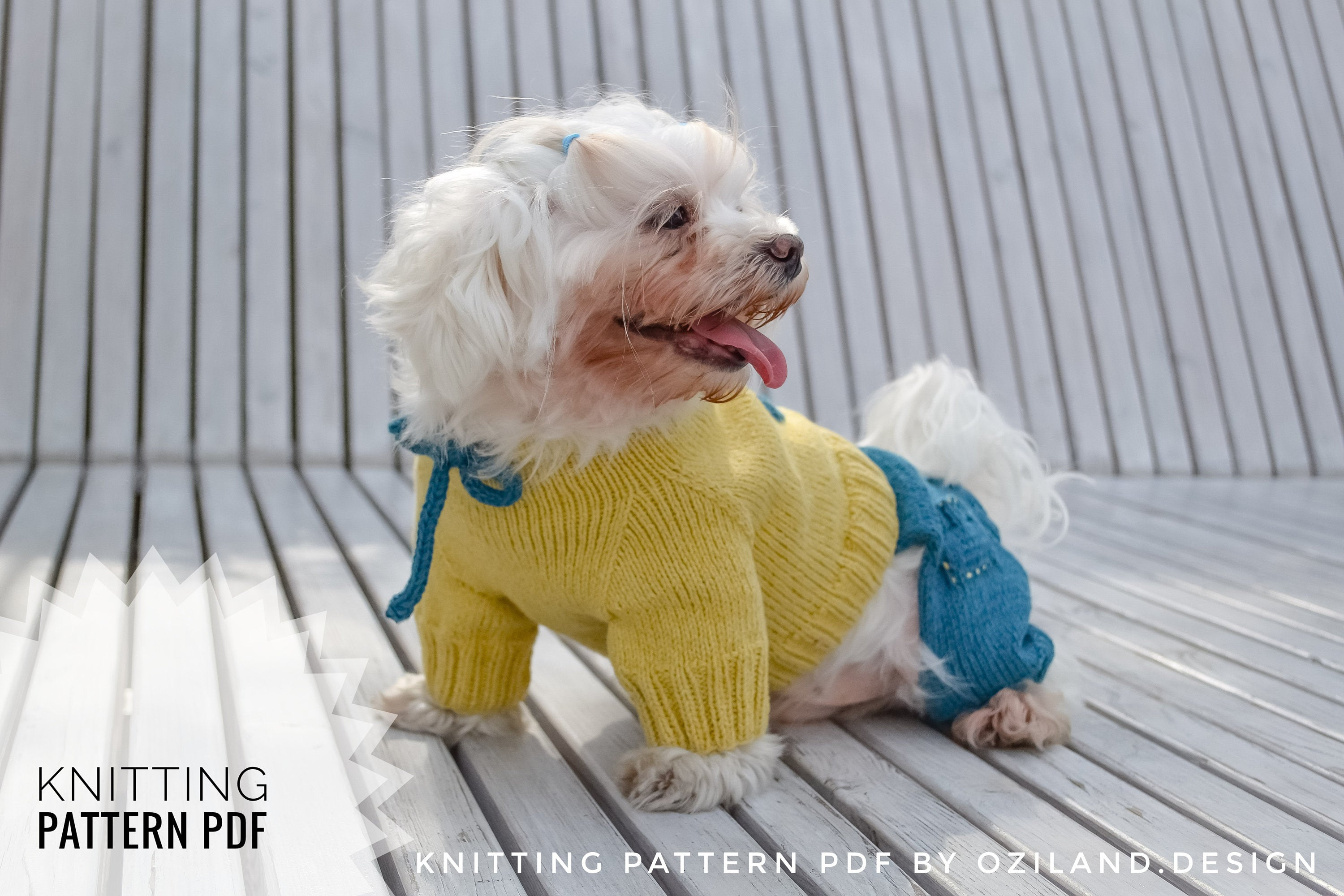 Small Dog Knitting Patterns Jumpsuit For Small Dog Size L Pdf Knitting Pattern Diy Knitting