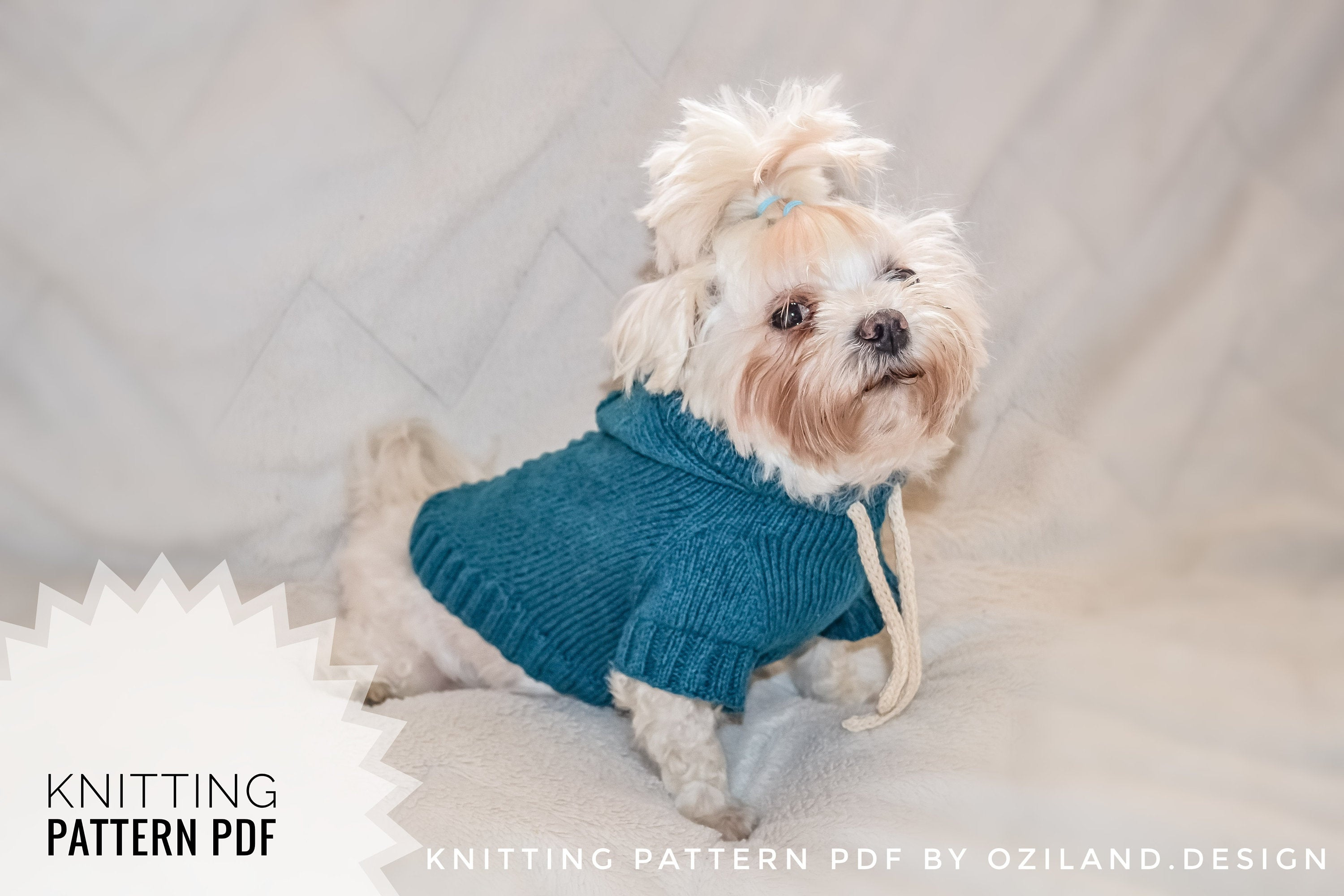 Small Dog Knitting Patterns Sport Hoodie For Small Dog Size L Knitting Pattern Diy Pdf