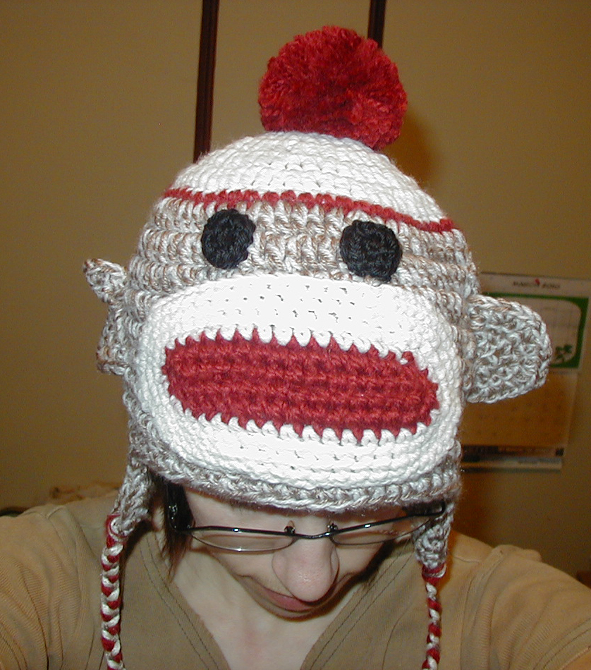 Sock Monkey Hat Pattern Knit Some Happy Hooking Christines Coffee Cup