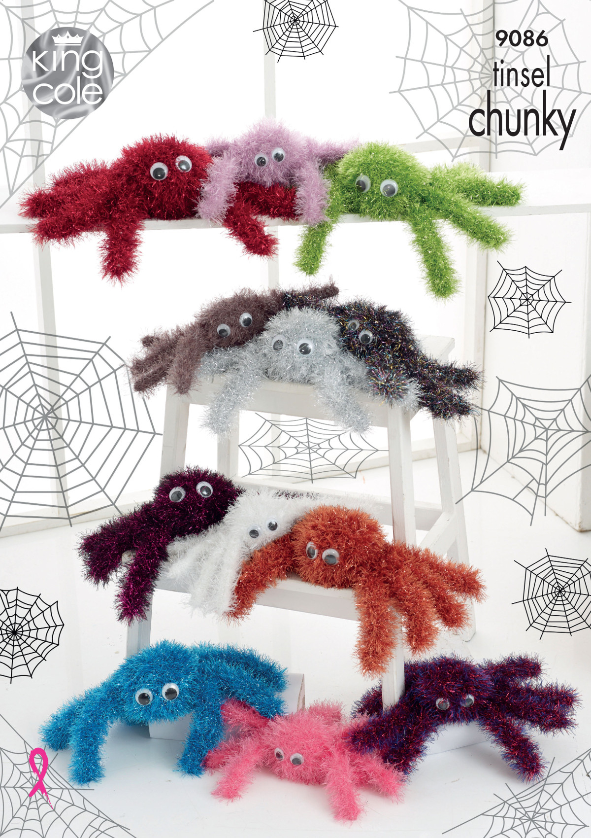 Spider Knitting Pattern Details About Knitting Pattern Halloween Small Large Spider Toys King Cole Tinsel Chunky 9086