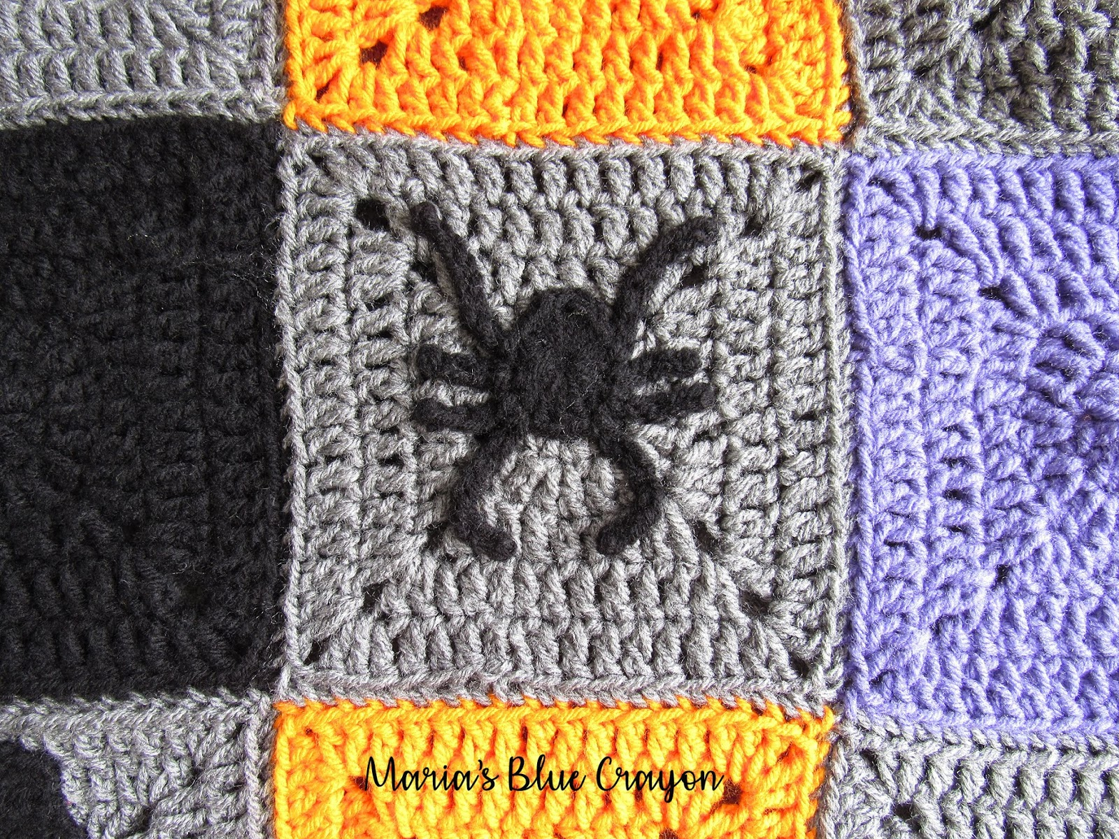 Spider Knitting Pattern Halloween Spider Applique And Granny Square Free Crochet Pattern