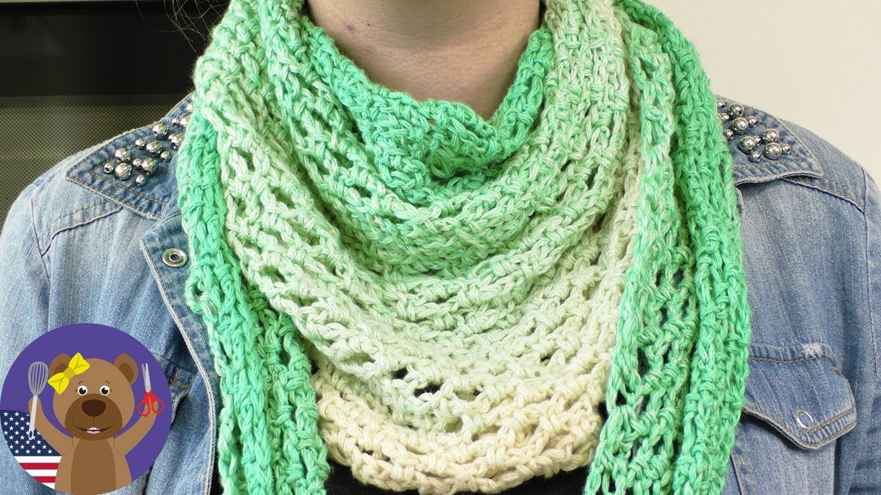 Summer Scarf Knitting Patterns Summer Scarf Light Cotton Scarf With Woolly Hugs Sky Easy Scarf Tutorials