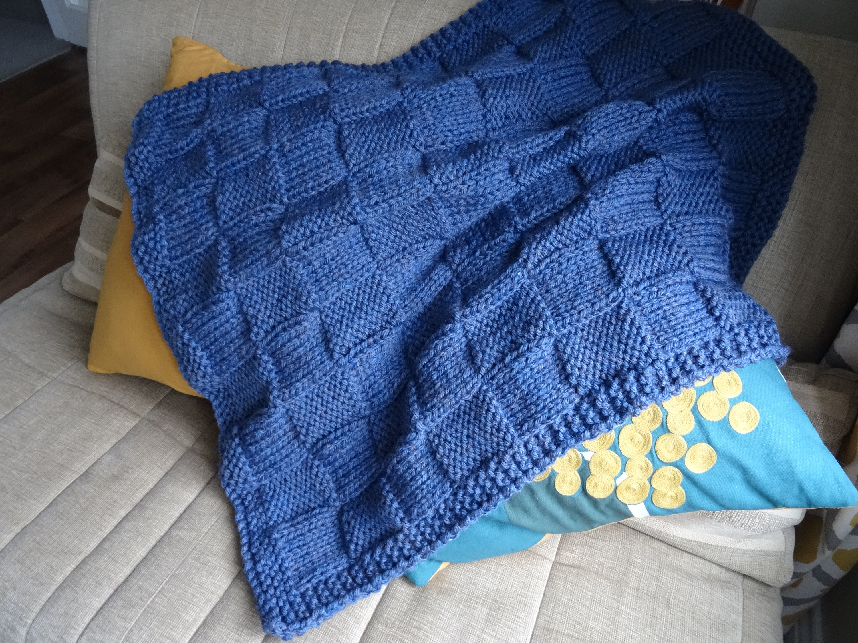 Super Easy Knit Baby Blanket Pattern Ba Blanket Easy Knitting Pattern Chunky Or Super Chunky Squares
