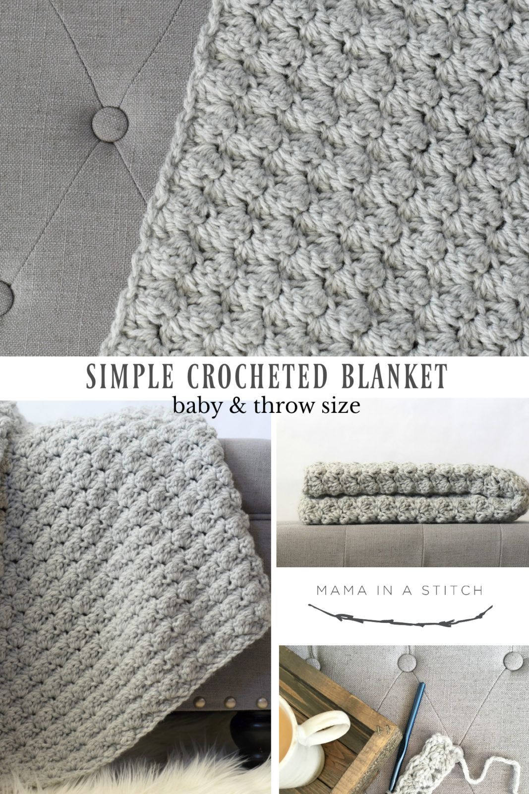 Super Easy Knit Baby Blanket Pattern Simple Crocheted Blanket Go To Pattern Mama In A Stitch