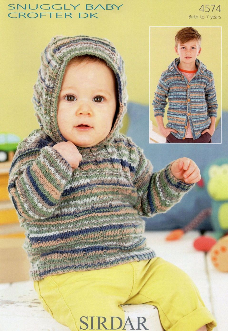 Sweater Jacket Knitting Pattern 4574 Sirdar Snuggly Ba Crofter Dk Sweater Jacket Knitting Pattern To Fit 0 To 7 Years