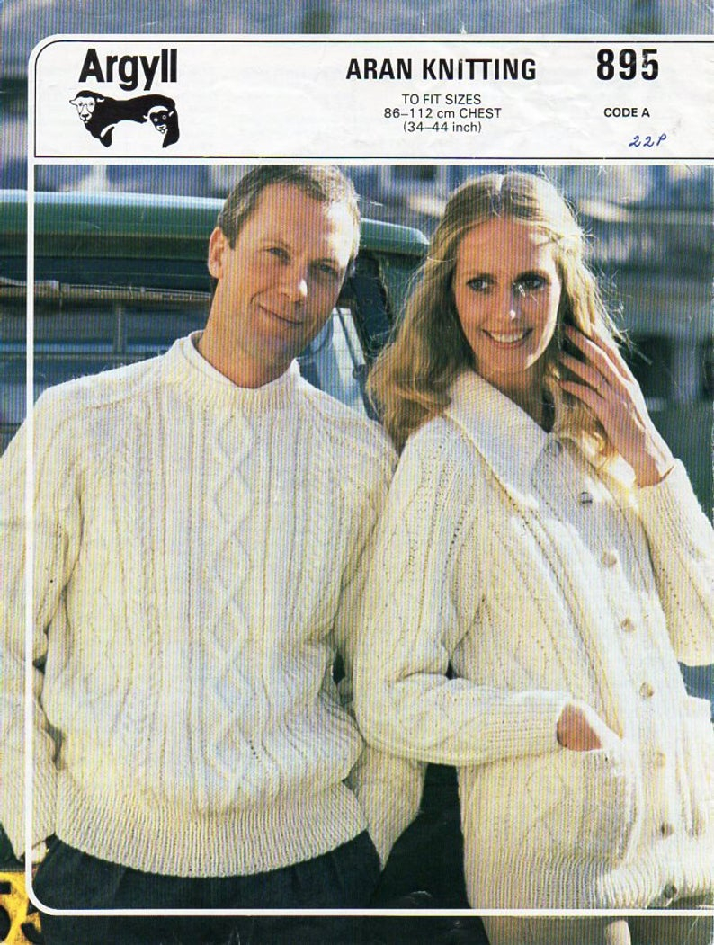 Sweater Jacket Knitting Pattern Womens Mens Aran Sweater Jacket Knitting Pattern Pdf Ladies Cable Cardigan With Collar Jumper 34 44aran Worsted 10ply Instant Download