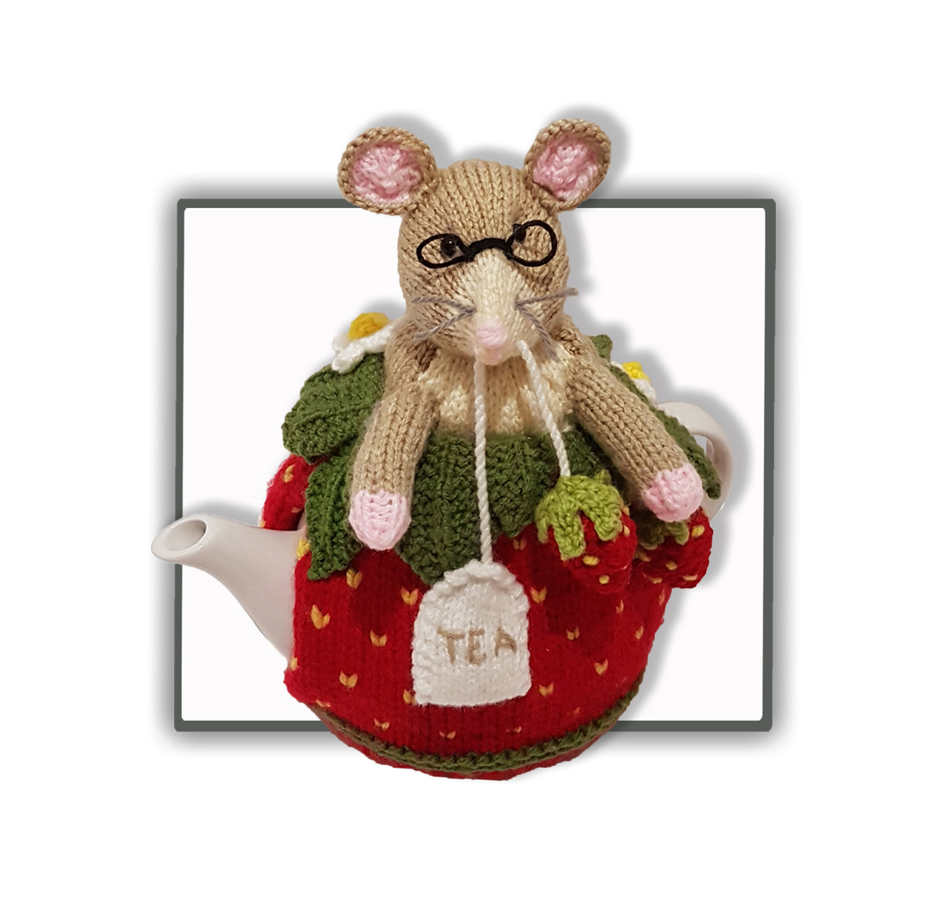 Tea Cosy Knitting Patterns Easy Strawberry Dormouse Tea Cosy Pdf Knitting Pattern