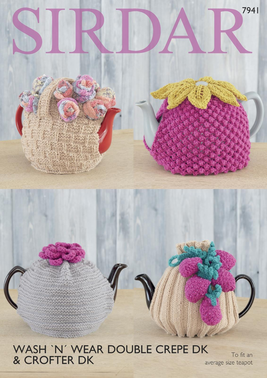 Tea Cosy Patterns To Knit 7941 Sirdar Wash N Wear Double Crepe Crofter Dk Teacosy Knitting Pattern