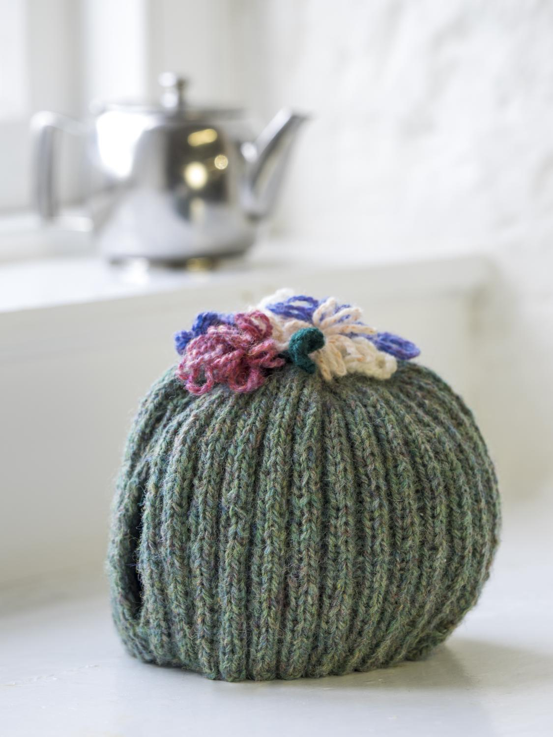Tea Cosy Patterns To Knit Flowered Tea Cosy Dk Kit