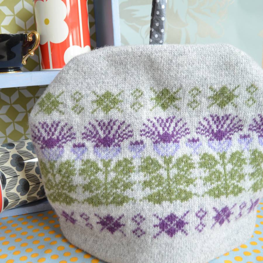Tea Cosy Patterns To Knit Scottish Thistle Knitted Tea Cosy