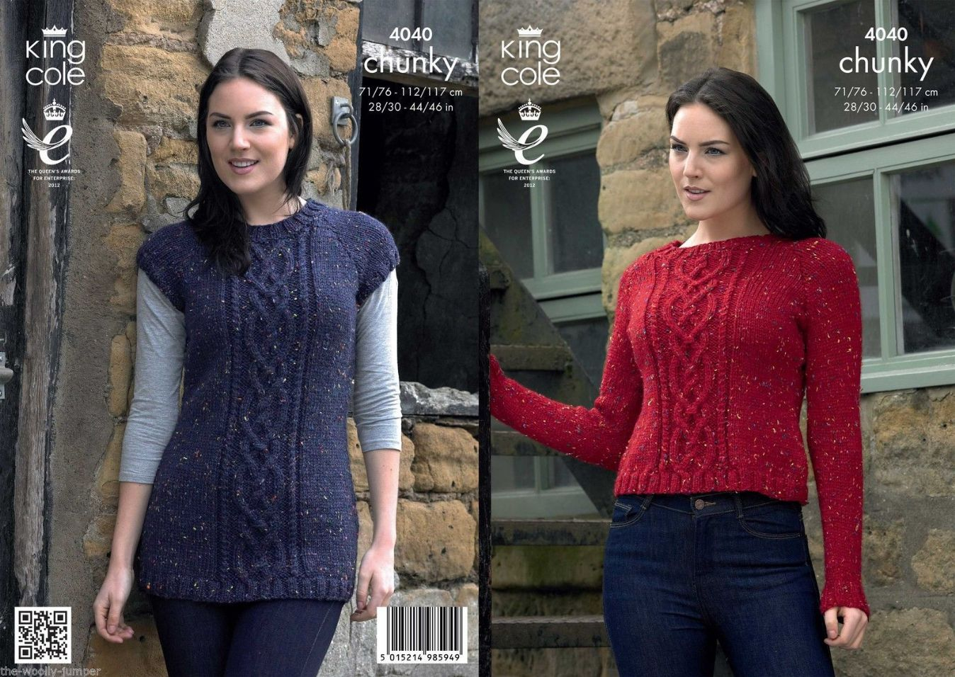 Tweed Knitting Patterns 4040 King Cole Chunky Tweed Sweater Knitting Pattern To Fit Chest 28 To 46