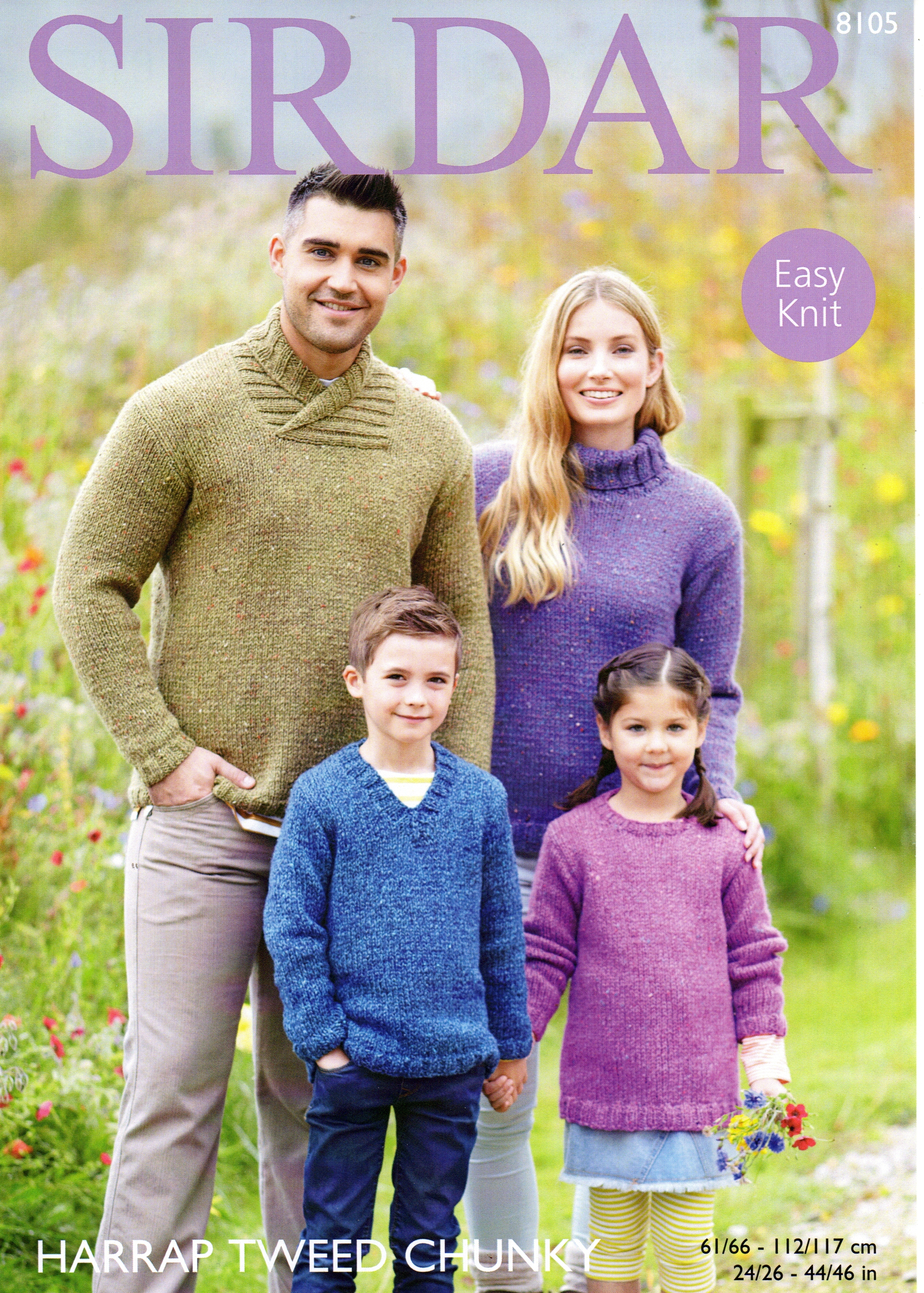 Tweed Knitting Patterns Knitting Pattern Sirdar 8105 Harrap Tweed Chunky Family Sweaters