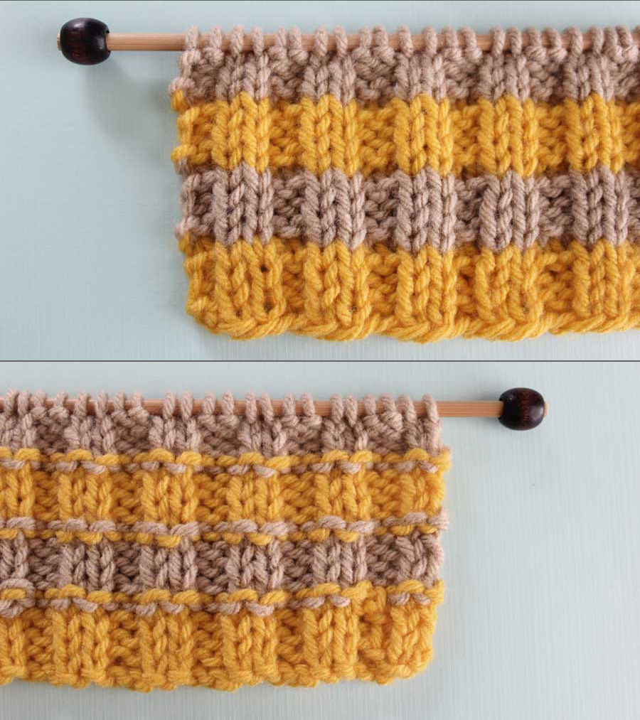 Vertical Striped Scarf Knitting Pattern How To Remove Purl Dash Lines Knitting Technique Studio Knit