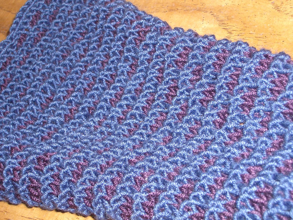 Vertical Striped Scarf Knitting Pattern Slip Stitch Knitting Wikipedia