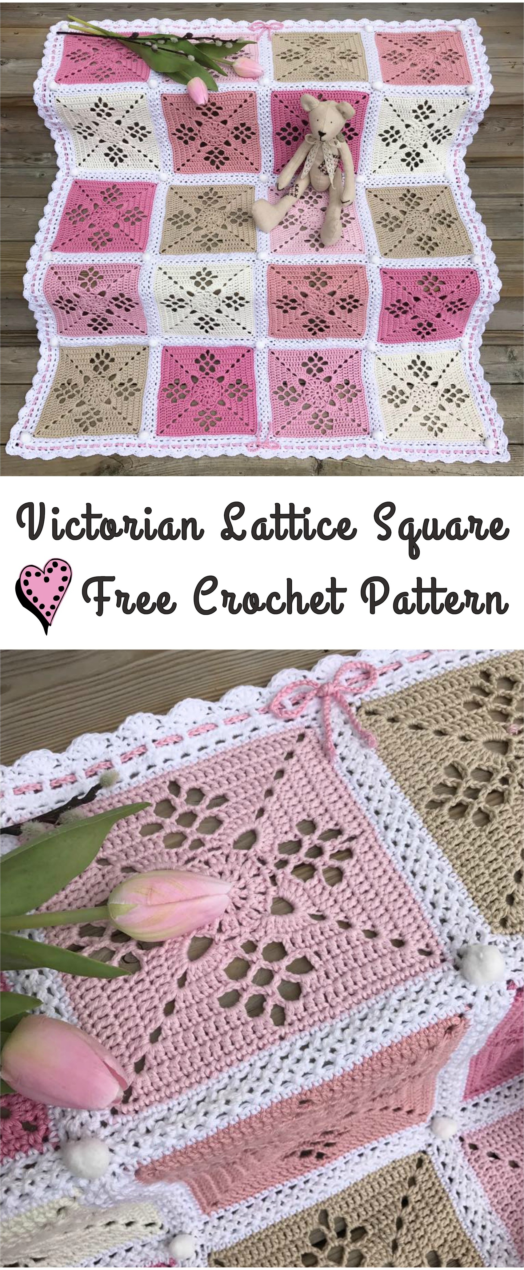 Victorian Knitting Patterns Free Victorian Lattice Square Crochet Pattern Yarn Hooks