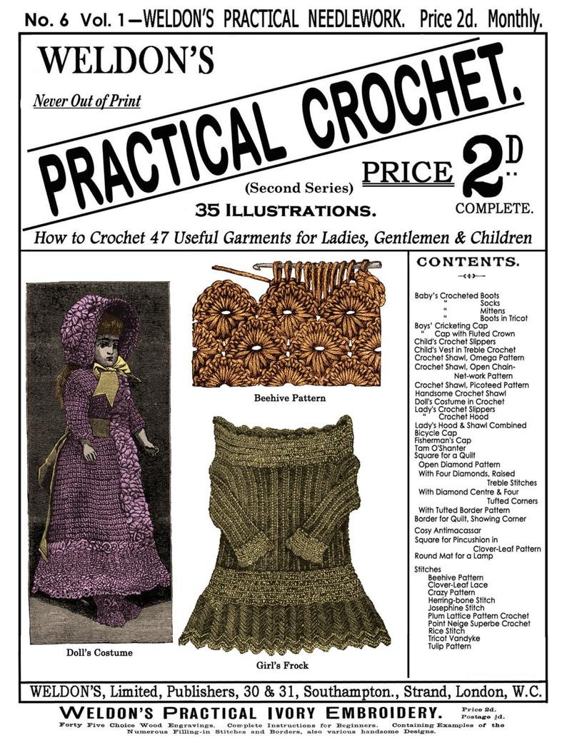 Victorian Knitting Patterns Free Weldons 2d 6 C1885 Practical Crochet Victorian Garments Stitches Pdf Ebook Digital Download Plus Free Bonus Pages