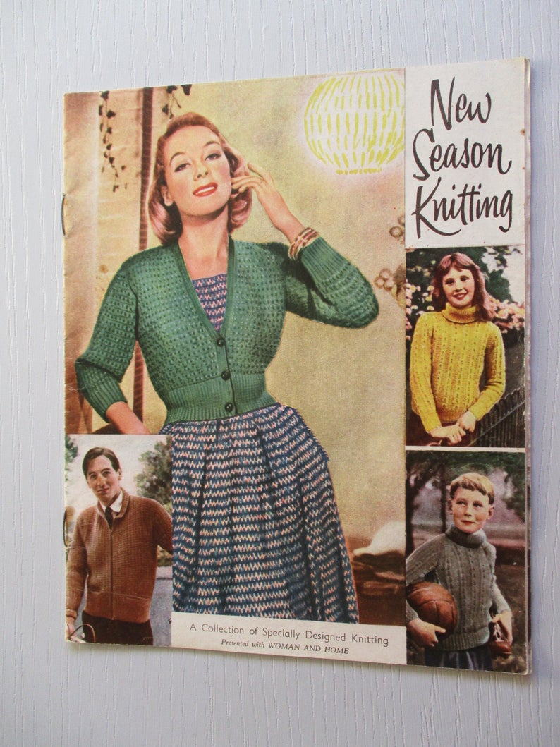 Woman Weekly Knitting Patterns 1950s Magazine Vintage Knitting Pattern Womans Weekly Knitted Cardigans And Jerseys Womans Weekly Double Knitting Book Woman And Home